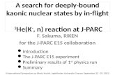 A search for deeply-bound  kaonic  nuclear states by in-flight  3 He(K - , n) reaction at J-PARC
