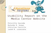 Usability Report on the  Media Center Website