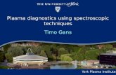 Plasma diagnostics using spectroscopic techniques