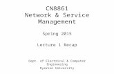 CN8861 Network & Service Management Spring 2014 Lecture 1 Recap
