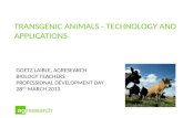 Transgenic  Animals -  Technology and applications