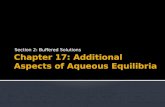 Chapter 17 : Additional  Aspects of Aqueous  Equilibria