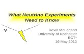 What Neutrino Experiments Need to Know