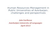 Human Resources Management in Public Universities of Azerbaijan: challenges and perspectives