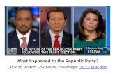 What happened to the Republic Party? Click to watch Fox News coverage:  2012 Election