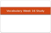Vocabulary Week  16 Study