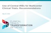 Use of Central IRBs for Multicenter Clinical Trials: Recommendations