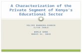 A Characterization of the Private Segment of Kenya’s Educational Sector