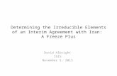 Determining the Irreducible Elements of an Interim Agreement with Iran:  A Freeze Plus