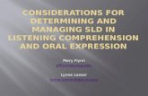 Considerations for Determining and managing SLD in Listening Comprehension and Oral Expression