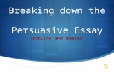 Breaking down the  Persuasive Essay