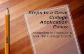 Steps to a Great College Application Essay