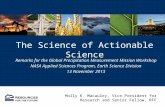 The Science of Actionable  Science
