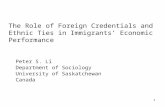 The Role of Foreign Credentials and Ethnic Ties in Immigrants’ Economic Performance