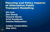 Planning and Policy Impacts of Alternative Public Transport  Modelling