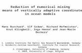 Reduction of numerical mixing  by means of vertically adaptive coordinates  in ocean models