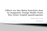 Effect on the Beta-function due to  m agnetic fringe fields from the inner triplet quadrupoles