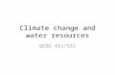 Climate change and water resources