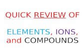 QUICK  REVIEW  OF  ELEMENTS ,  IONS , and  COMPOUNDS