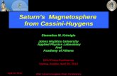 Saturn’s   Magnetosphere  from Cassini - Huygens