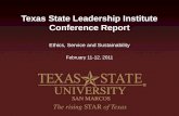 Texas State Leadership Institute Conference Report