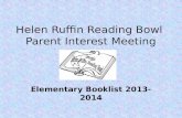 Helen Ruffin Reading Bowl  Parent Interest Meeting
