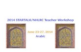 2014 STARTALK/NHLRC Teacher Workshop