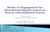 Model of Engagement for Educational Agents based on Mouse and Keyboard Events