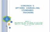 VIRGINIA’S  OPTIONS COUNSELING  STANDARDS  TRAINING