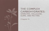 The Complex carbohydrates:  Starches, cellulose, gums, and  pectins