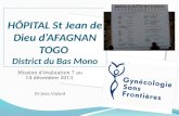 HÔPITAL St Jean de Dieu d’AFAGNAN TOGO  District du Bas Mono