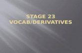 Stage 23 Vocab/Derivatives