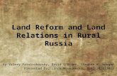 Land Reform  and  Land Relations  in  Rural Russia