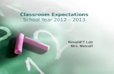 Classroom Expectations  School Year  2012  –  2013