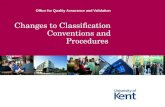 Changes to Classification Conventions and Procedures