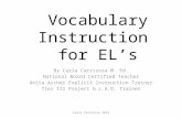 Vocabulary Instruction  for  EL’s