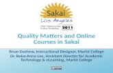 Quality Matters and Online Courses in Sakai