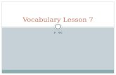 Vocabulary Lesson 7