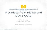 Metadata from Blaise and DDI  3.0/3.2