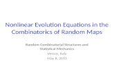 Nonlinear Evolution Equations  in the  Combinatorics of Random Maps