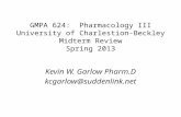 GMPA 624:  Pharmacology III University of  Charlestion -Beckley Midterm Review Spring 2013