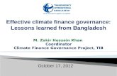 Effective climate finance governance: Lessons learned from Bangladesh