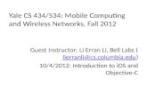 Yale CS  434/534: Mobile Computing and Wireless Networks,  Fall 2012