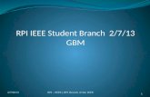 RPI IEEE Student Branch  2/7/13 GBM