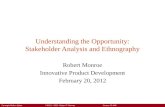Understanding the Opportunity: Stakeholder Analysis and Ethnography