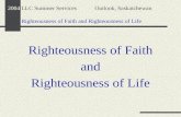 Righteousness of Faith and Righteousness of Life