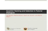 Question Ranking and Selection in Tutorial Dialogues