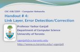 Handout # 4: Link Layer, Error Detection/Correction