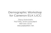 Demographic Workshop  for Cameron ELK LICC