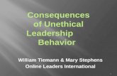Consequences of Unethical Leadership     Behavior